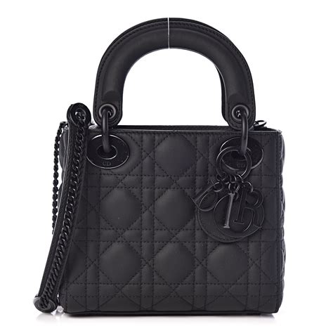 dior mini dior bag black ultramatte cannage calfskin women|lady dior cannage bag.